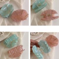 Pinza para el pelo de concha de acetato de ácido acético elegante, joyería antideslizante, Clip de tiburón, accesorios para el cabello, Clip de cangrejo con diamantes de imitación franceses para niña - details 8
