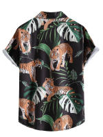 Camisa holgada de manga corta para hombre, top estampado de talla europea, informal, a la moda, novedad de 2023 - details 8