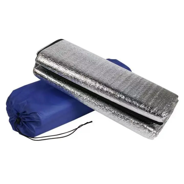 Alfombra de doble cara para tienda de campaña, lámina de aluminio plateada, aislante, algodón perlado, a prueba de humedad, para exteriores - 1