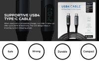 Cable USB C Thunderbolt 4 Tipo C con Pantalla LED Carga Rápida de 240W, Tasa de Transferencia de 40Gbps, Cuerda de Nylon Trenzada para Laptop - details 1