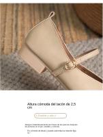 Mary Jane Zapatos de tacón bajo con hebilla para mujer, calzado para primavera y verano - details 4