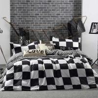 Juego de Ropa de Cama Negra y Blanca con Diseño de Malla Sencillo para Verano Tapete de Cama Reina y Doble Tamaño de Lujo para Dormitorio - details 0