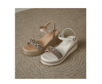 Sandalias de cuña para mujer, novedad de verano 2025, zapatos de mujer de una sola tira con suela gruesa, zapatos de plataforma de moda estilo hada - details 5