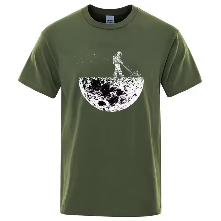 Camiseta de astronauta, diseño, depilación masculina en la luna, camisa transpirable de moda, ropa creativa, camiseta de gran tamaño - 1