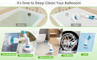 Fregadora Giratoria Eléctrica con 3 Cabezales de Cepillo Reemplazables, Mango de Extensión Ajustable para Baño, Cocina y Coche - details 1