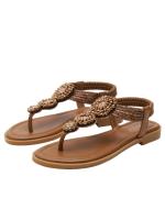Sandalias de verano 2025 de talla grande para mujer, estilo bohemio, romano, planas, estilo hada, para vacaciones en la playa - details 1