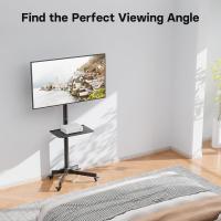 Soporte TV Ruedas para Pantallas de 23 a 60 Pulgadas, Soporte TV Suelo Ajustable en Altura con Estante, Soporte TV Movil Compatible con VESA 50x50mm a 400x400mm, Capacidad 40kg, Negro - details 8