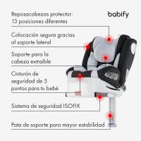 Silla de Coche Isofix para Bebés y Niños Ajustable a 40-150 cm, 360º de Rotación, Seguro y Portátil - details 10