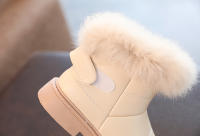 Botas cálidas de terciopelo para niños pequeños, zapatos impermeables de cuero para la nieve, exteriores, Invierno - details 13