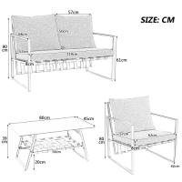 Conjunto de Muebles de Jardín para 4 Personas Sofá, Mesa de Café, Cojines - details 12