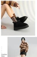 Botas de Nieve de Peluche de Lujo Calzado Plano de Tobillo para Mujer Caliente y Casual con Forro de Piel - details 6