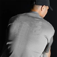 Camiseta holgada de media manga para hombre, ropa deportiva informal para gimnasio, culturismo, Fitness, malla de secado rápido, Verano - details 5
