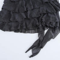 Minifalda asimétrica con diseño de volantes, cintura media, lateral, moda para mujer - details 5