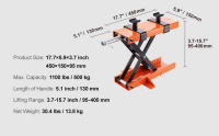 SucceBuy Elevador de motocicleta, gato de tijera central con sillín y pasador de seguridad, soporte de elevación de acero para bicicletas de calle, Cruiser y Touring - details 2