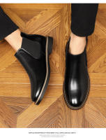 Botas de cuero de estilo británico para hombre, zapatos cortos sin cordones, versátiles, a la moda, estilo Chelsea, talla grande - details 6