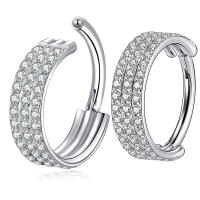 G23 cuerpo de titanio joyería pendiente de cartílago piercing trago del oído tres filas cz pavé cara anillo segmento aros de nariz piercing en la oreja - details 1