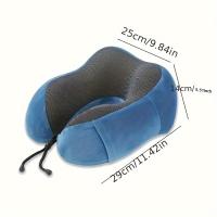 1pc Almohada Ergonómica para el Cuello en Forma de U, Funda de Franela Transpirable con, Soporte Cervical Portátil para Asientos de Coche y Viajes, Lavable a Máquina, Tela de Poliéster de 90gsm, Almohada de Cuello Portátil |   Diseño Ergonómico |   textur - details 0