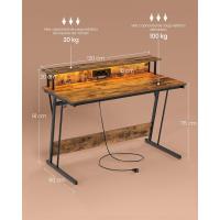 Escritorio de Juegos con Luces LED y Enchufes Mesa de Oficina Dormitorio para 2 Monitores - details 2