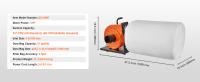 SucceBuy Colector de polvo de 1 HP, flujo de aire de 460 CFM, bolsa de recolección de 21 galones, filtración de 2,5 micras para taller industrial, contenedor móvil de polvo de madera con asa y ruedas - details 5