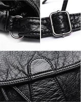 Bolso bandolera pequeño negro para mujer, bolso cruzado de cuero PU suave lavado, bolsos femeninos - details 18