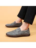 2025 nuevos zapatos de hombre de gran tamaño, de malla, informales, de cuero, con suela de piel de vaca, transpirables y sin cordones. - details 3