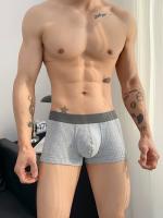 Calzoncillos de algodón para hombre, cuatro puntas, delgados, transpirables, antibacterianos, con corte de marea en la entrepierna. - details 2
