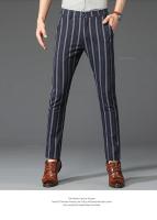 Pantalones Casuales a Rayas para Hombres Cómodos Negros, Khaki, Vino Rojo - details 7