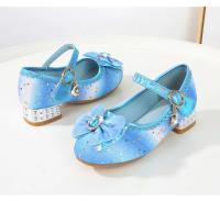 Zapatos de tacón alto para niños, calzado versátil de cuero con lentejuelas, Arco Iris, lazo, Princesa, fiesta, boda, primavera y otoño - details 4