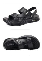 Sandalias de hombre zapatos de playa de piel de vaca de primera capa de moda sandalias de cuero de conducción casual para hombre extra grandes - details 17