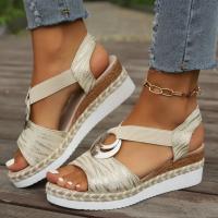 Sandalias cuña mujer,Sandalias plataforma estampado serpiente,Zapatos gladiador,Comodidad casual,Tacón medio,Verano - details 1
