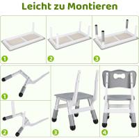 Mesa de Niños Ajustable en Altura Juego de Sillas de 4 Ideal para Jardín de Infantes y Habitación - details 33