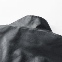 Chaquetas de cuero versátiles y holgadas para hombre, estilo casual, sencillo, sólido, para primavera y otoño, con solapa, cómodas, cortavientos, nueva moda. - details 7