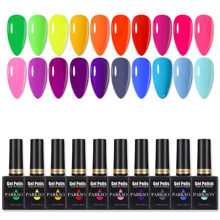 Parkson-Conjunto de botellas de cristal para uñas, Set de esmalte de uñas semipermanente, laca de Gel UV, laca semipermanente, serie 20 piezas - 1