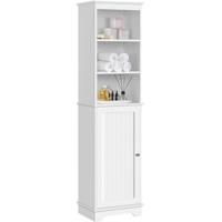 Armario Baño Mueble Auxiliar de Baño Armario de Cocina con Puerta de Cristal Armario Estrecho 40x30x170 cm Blanco - details 9