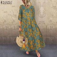 Dre plisado para mujer, Dre largo estampado, túnica de manga 3/4, otoño y verano, - details 15
