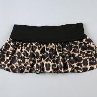 BUNO-minifalda Vintage con estampado de leopardo, faldas de capas de cintura baja, Color marrón contrastante, Fairycore, Grunge - details 7