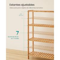 Estantería de Almacenamiento de Bambú de 4 Niveles Zapatero para Plantas, Ideal para Entrada, Baño, Sala de Estar, Balcón, Cocina - details 13