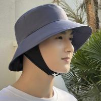 Sombrero de cubo para acampar a la moda Simple, Color sólido, a prueba de viento, sombrero de playa para exteriores, protección UV, gorra con protección solar transpirable para senderismo - details 2