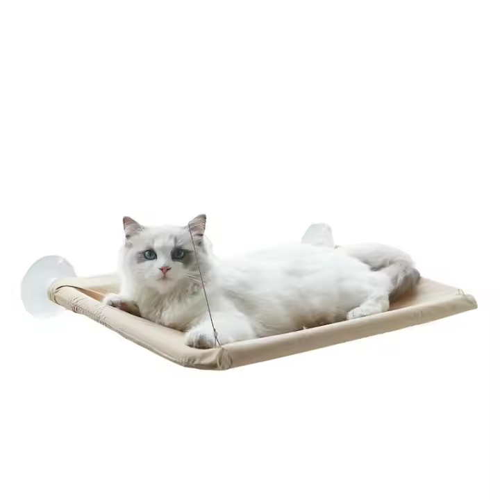 Hamaca de Ventana para Gatos Percha de Solación con Diseño Oscilante Instalación sin Taladro en Vidrio/Balcón Cama de Mascota Duradera para Relaxar - 1