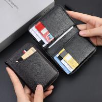 Cartera portátil de cuero sintético para hombre, billetera pequeña, suave, Superfina, Mini tarjetero - details 1
