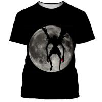 Camiseta con estampado 3D de Anime japonés Death Note para hombre, camiseta informal de talla grande con movimiento Haruku Street Hip Hop, transpirable de secado rápido - details 4