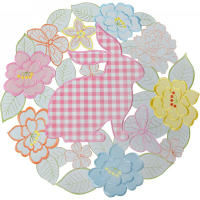 Caminador de mesa hueco de flores bordadas de primavera - details 8