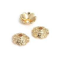 50 Uds. De cuentas redondas de latón de Color dorado de 18K, tapas de hojas de árbol y flores, suministros para hacer cuentas de joyería, accesorios Diy - details 103