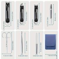 Conjuntos de manicura portátiles de alta calidad, kits de pedicura de acero inoxidable con cubierta de cuero colorida, herramienta de cuidado Personal - details 7