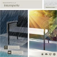 Conjunto de Jardín Exterior de Ratán y Aluminio, Muebles de Jardín Exterior Resistentes a la Intemperie, 2 Sillones, 1 Sofá, 1 Mesa de Cristal, con Cojines de 5,5 cm y 2 Juegos de Fundas - Gris - details 15