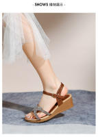 Nuevas sandalias de moda con diamantes de imitación, versión coreana, plataforma y tacón de cuña para mujer - details 21
