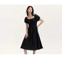 Vestido Semir para Mujer Verano 2024 Suelto, Elegante, Cuello Cuadrado, Cintura Recortada, Estilo Francés - details 11