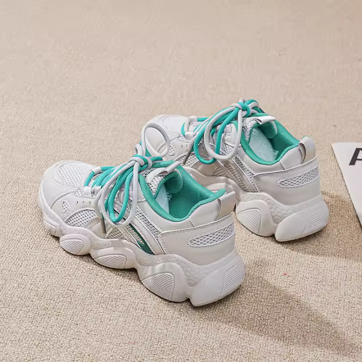 Nuevos zapatos casuales versátiles deportivos, zapatillas para correr de moda con plataforma de malla. - 1