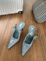 Zapatos vaqueros con estampado de leopardo para mujer con tacones de aguja - details 7