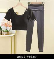 Tre de mujer, top de manga corta, camiseta de yoga, conjunto de body deportivo para correr, conjunto de gimnasio - details 13